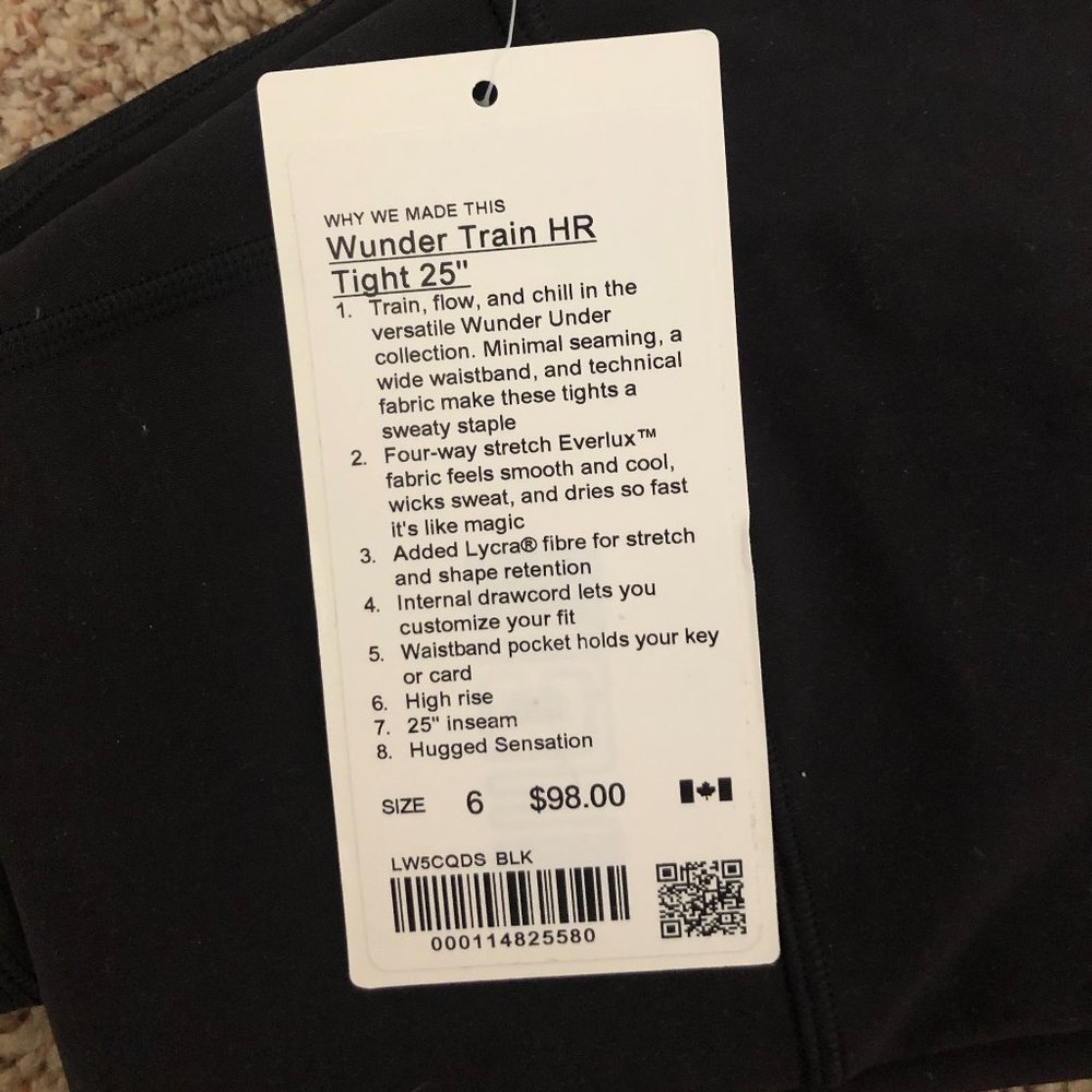Wunder Train HR Tight 25" Lululemon Black